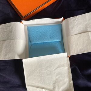 Hermès Blue Brume Coin Purse Wallet